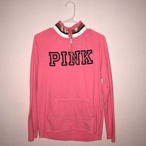 Pink quarter zip sweatshirt
